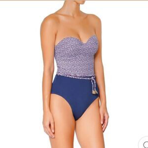 Huit 8 | Anthropologie Paris Strapless Underwire One-Piece Swimsuit Size 34D